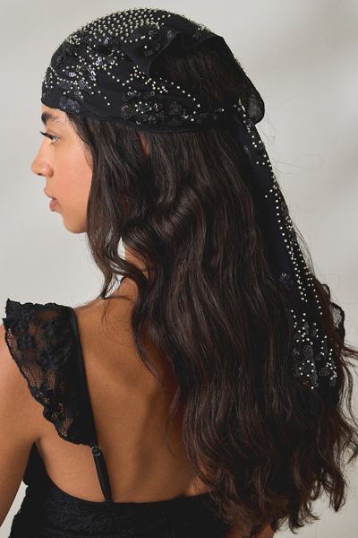 Foulard de tête en dentelle à paillettes Willow
