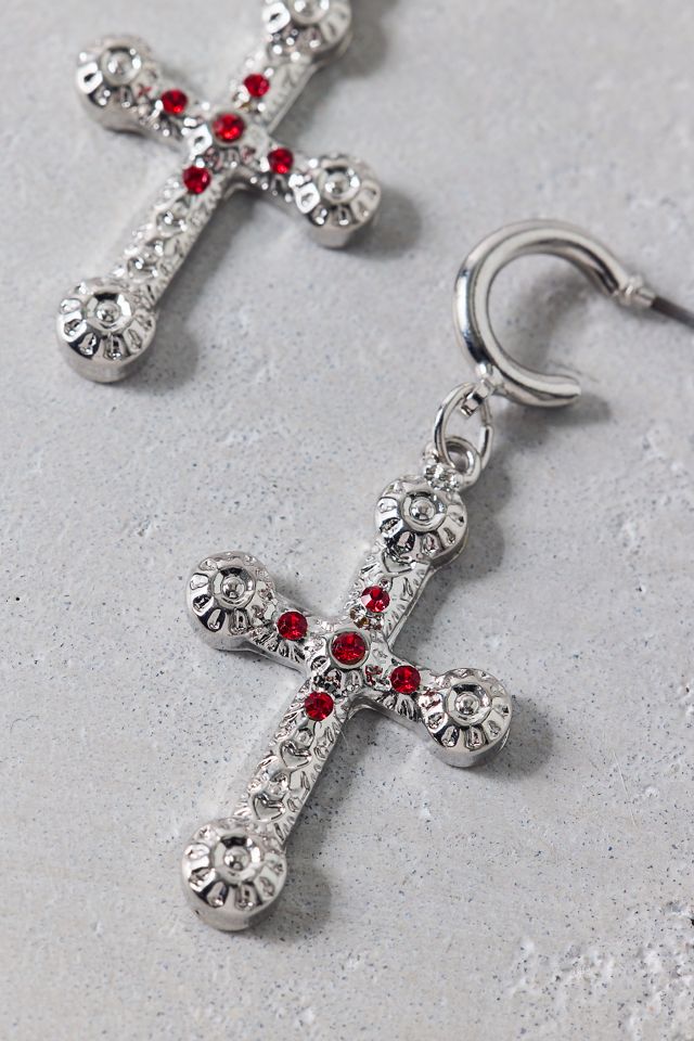 Catherine Rhinestone Charm Hoop Earrings #1