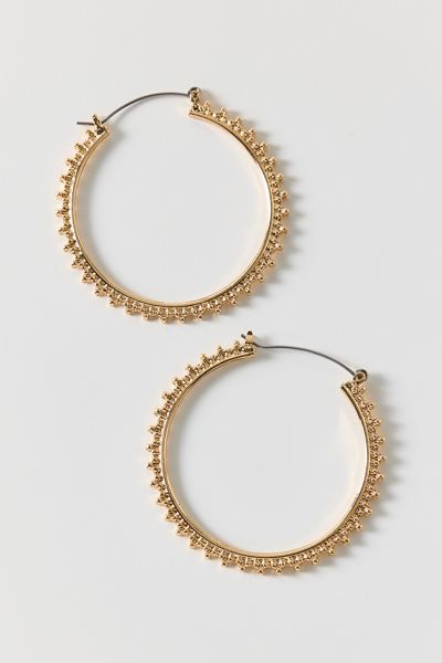 Sunburst Textured Hoop Earrings