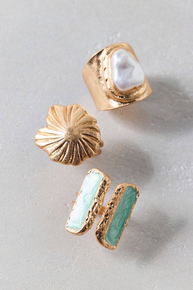 Big Waves Statement Rings Set #1