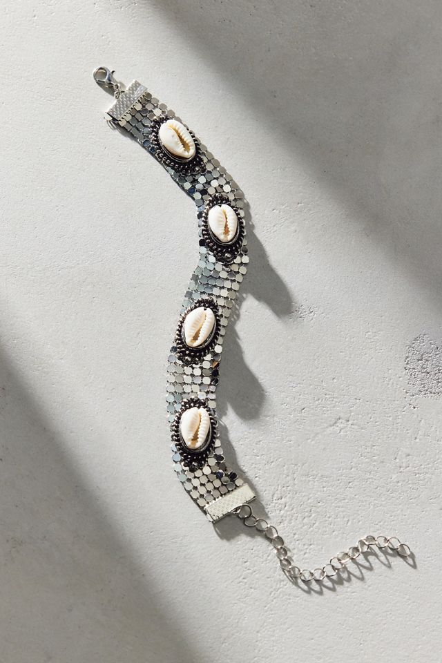 Tidal Trinket Shell Mesh Bracelet #1