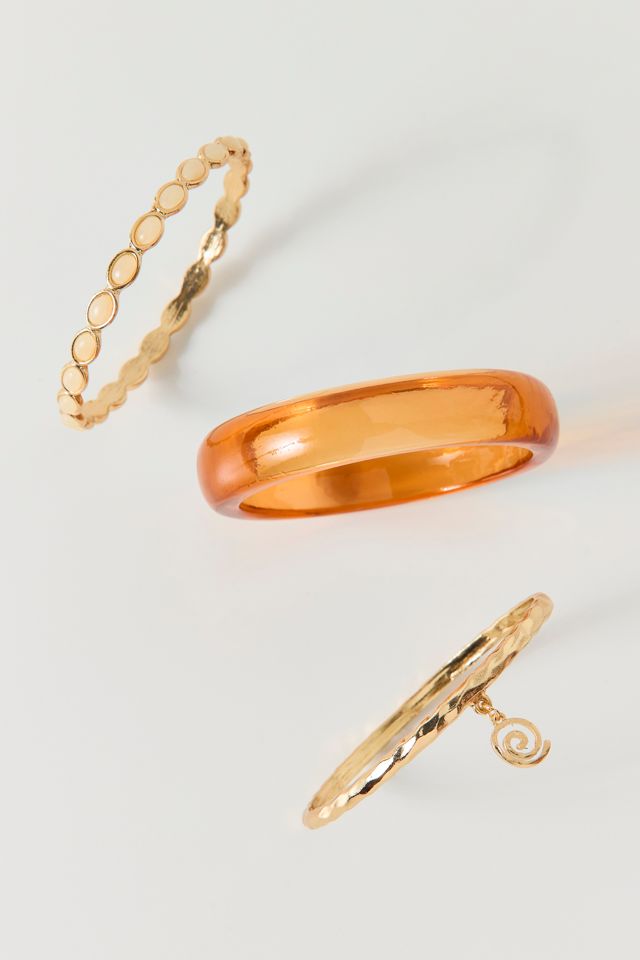 Honey Gold Bangle Bracelets Set #1