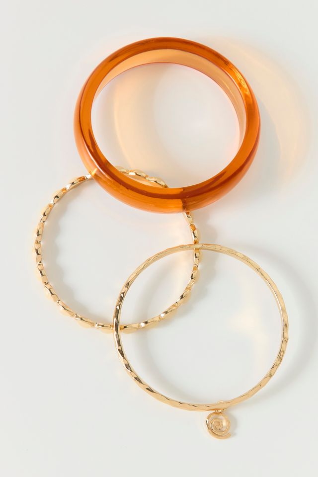 Honey Gold Bangle Bracelets Set #2