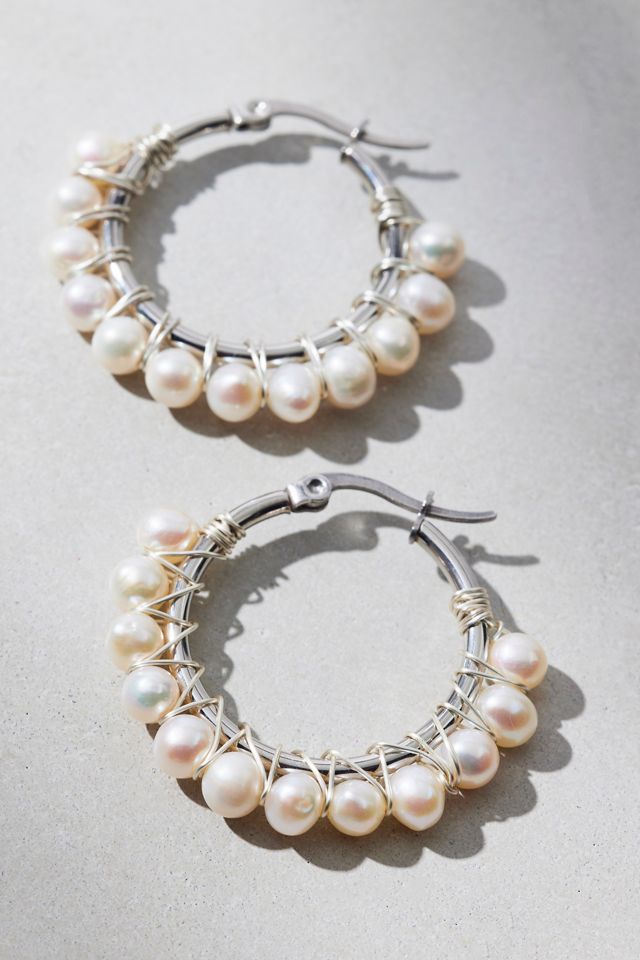 Small Beaded Hoop Earrings #1
