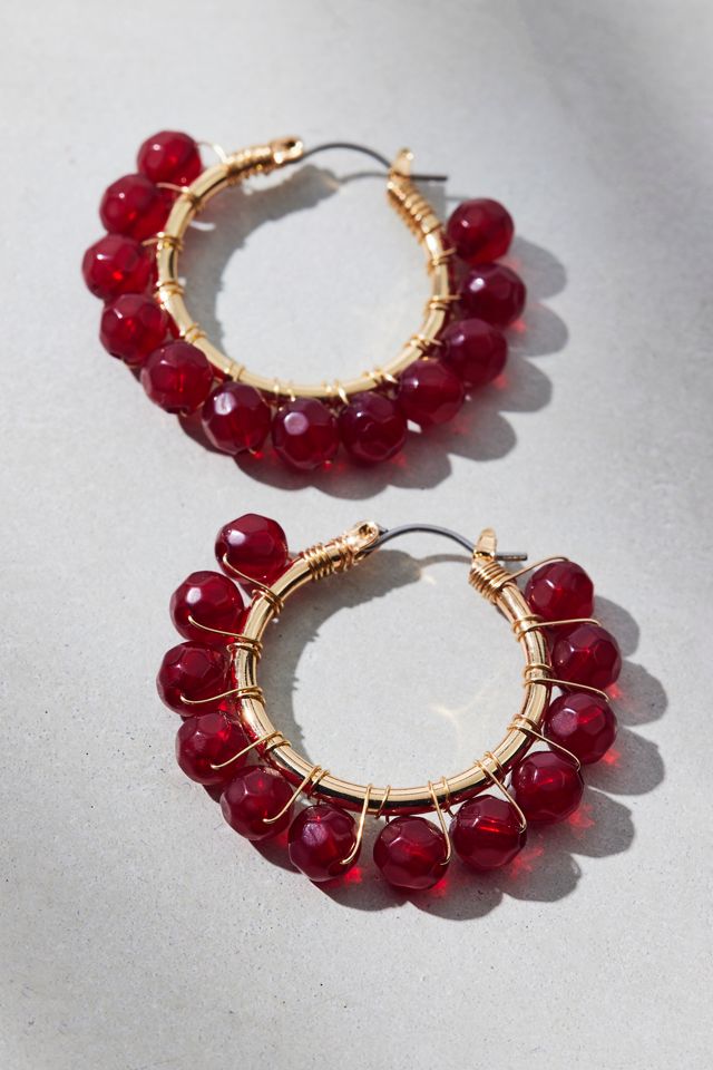Small Beaded Hoop Earrings #2