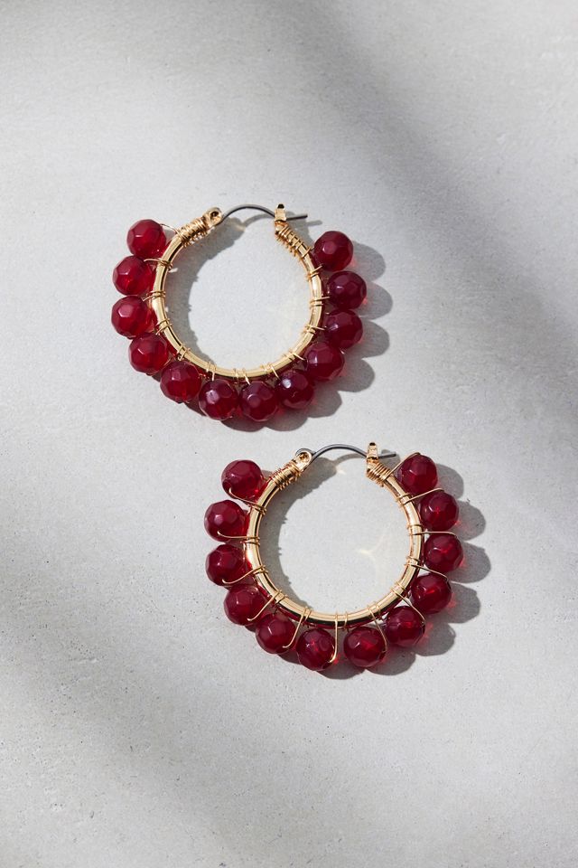 Small Beaded Hoop Earrings #3