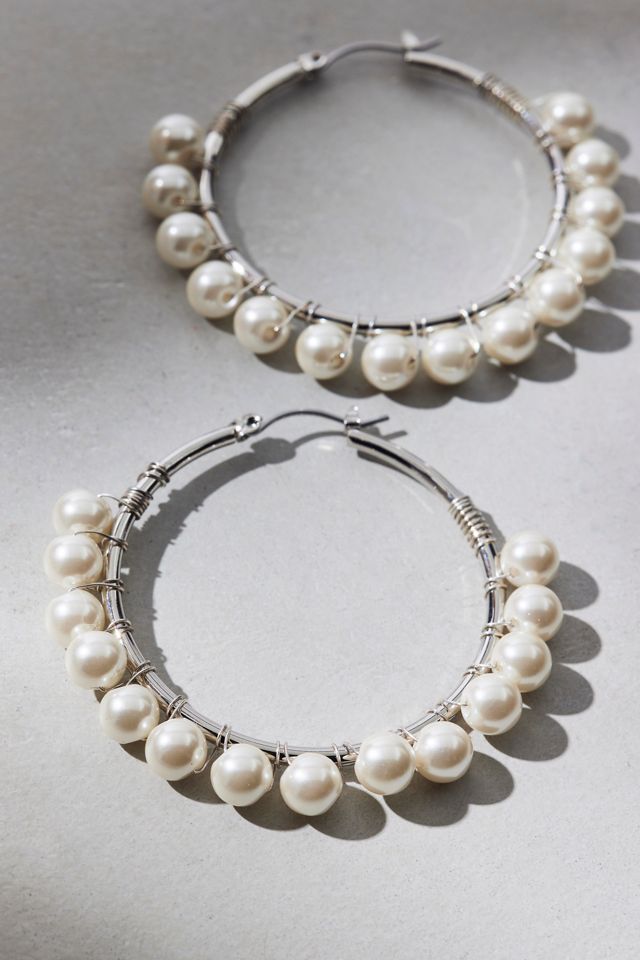 Large Beaded Hoop Earrings #2