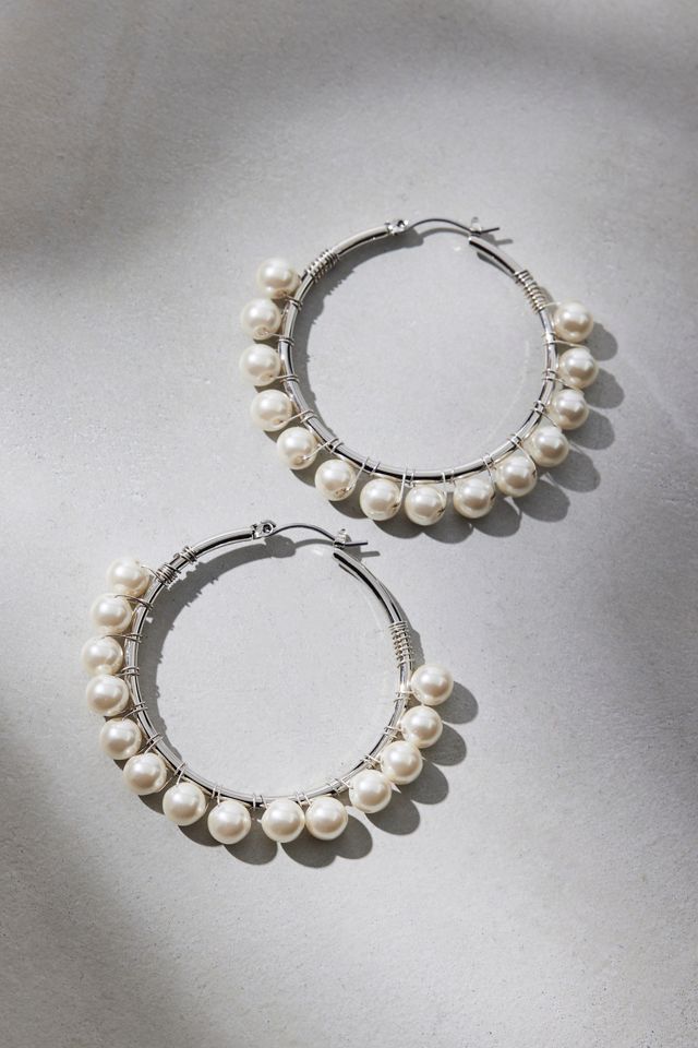 Large Beaded Hoop Earrings #3