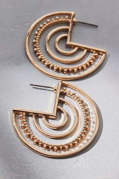 Saturn Statement Metal Hoop Earrings
