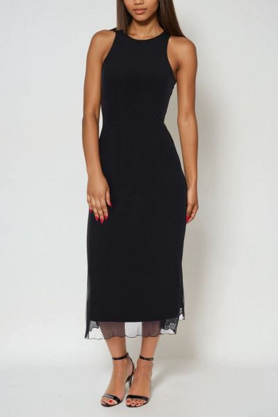 Bebe Power Mesh A-line Midi Dress