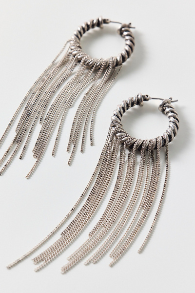 Twisted Fringe Hoop Earrings