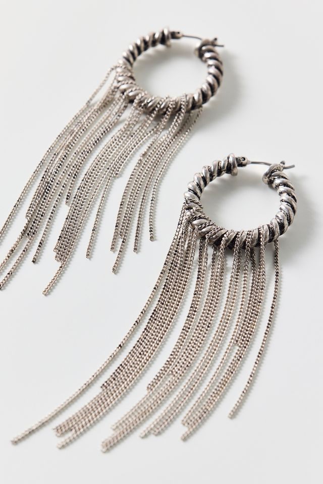 Twisted Fringe Hoop Earrings #1