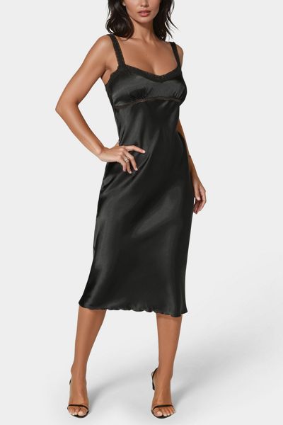 Bebe Satin Cowl Neck Midi Slip Dress | Urban Outfitters