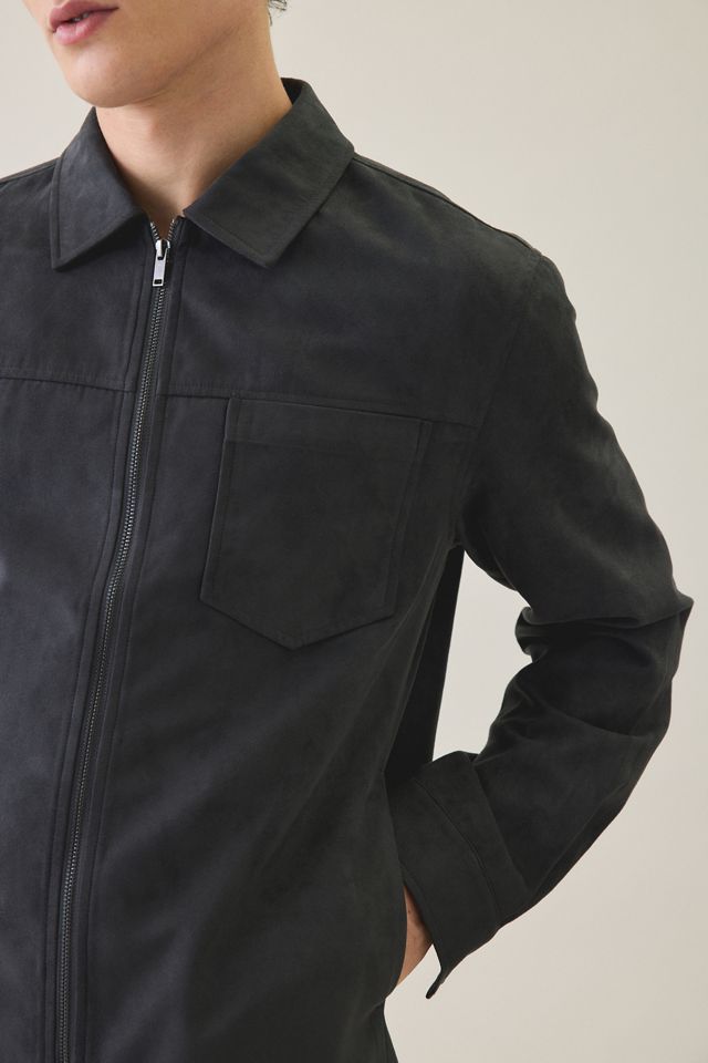 Veste à fermeture éclair en faux suède Slate & Stone #1