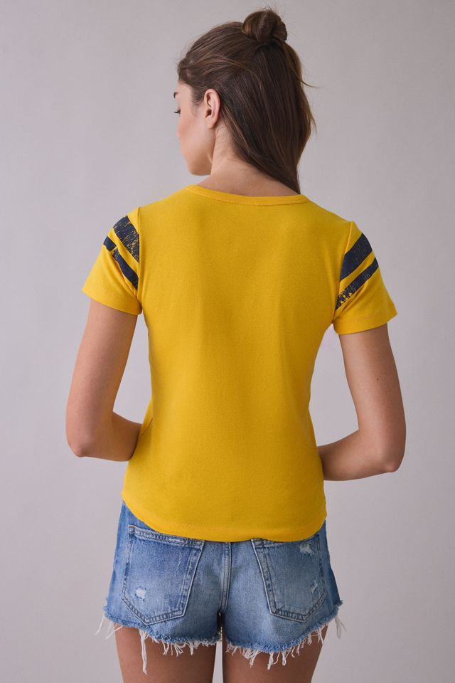T-shirt ajusté en coton à manches courtes rayé avec graphique de surfeur #2