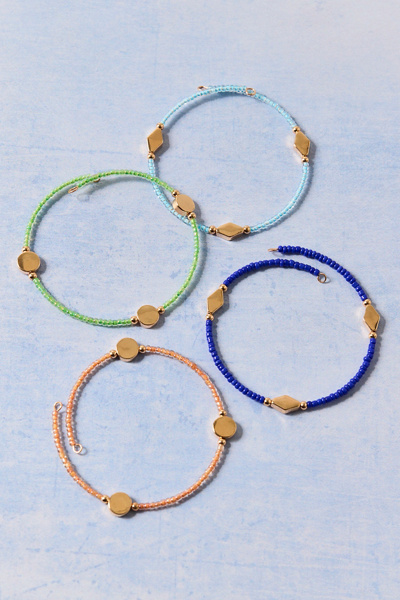 Urban Outfitters Beaded Wire Bracelets Set In Purple, Women's At