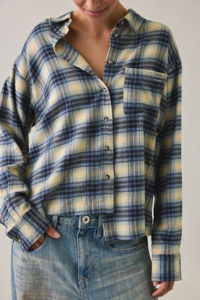 BDG Riley Oversized Flannel Button-Down Shirt