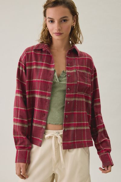 BDG Riley Oversized Flannel Button-Down Shirt