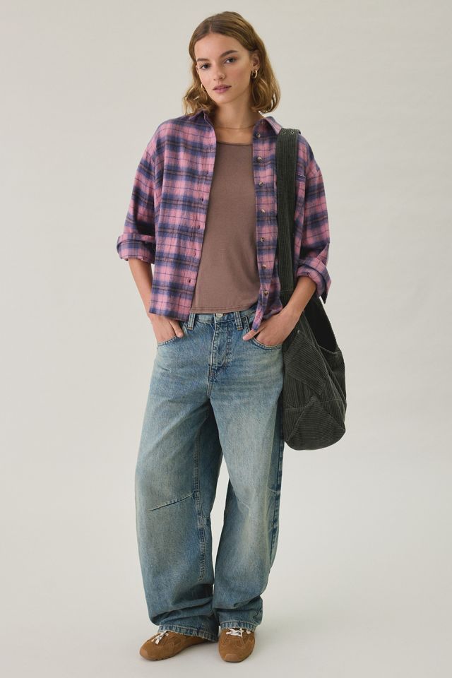 BDG Riley Oversized Flannel Button-Down Shirt #4