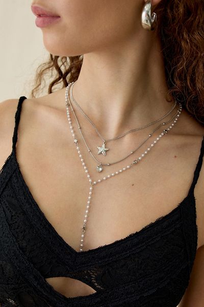 Long Lariat Layering Necklaces Set