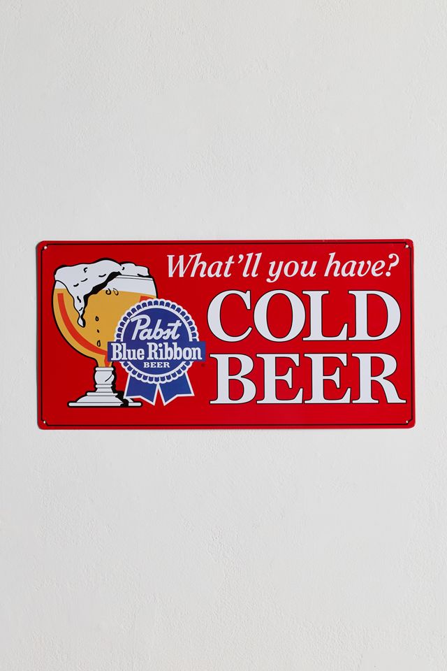 Pabst Blue Ribbon Cold Beer Metal Wall Sign #1