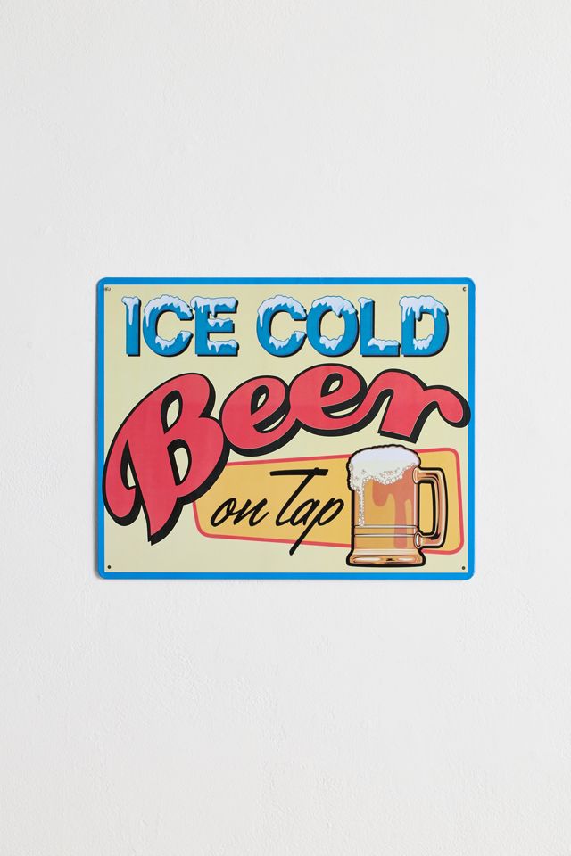Enseigne murale en métal Ice Cold Beer On Tap #1