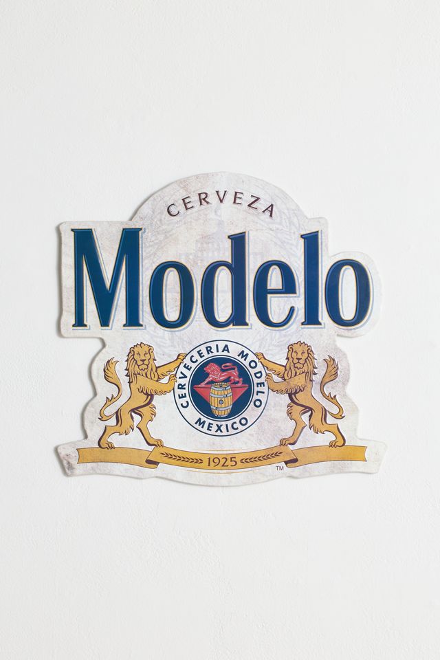 Modelo Logo Shaped Embossed Metal Wall Sign #1