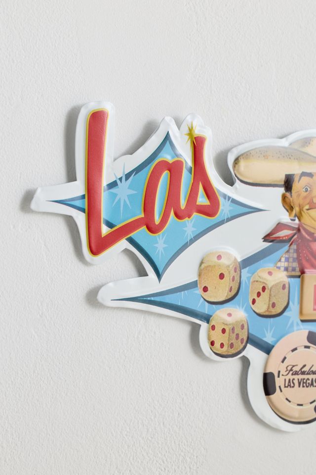 Lady Luck Las Vegas Embossed Metal Wall Sign #2