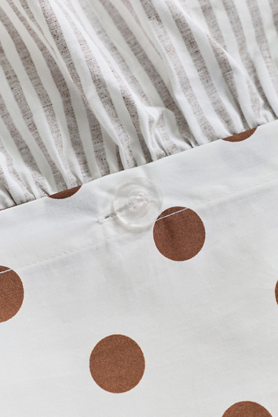 Elaine Ruffle Printed Cotton Percale Duvet Cover