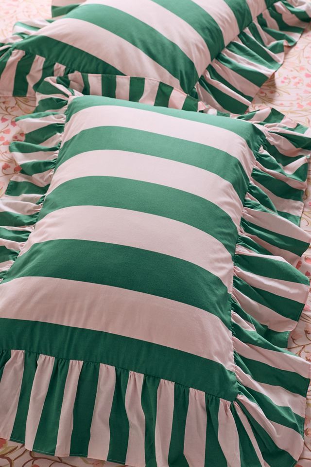 Elaine Ruffle Printed Cotton Percale Sham Set #1