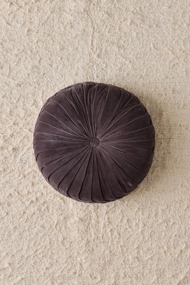 Round Pintuck Velvet Floor Pillow #1