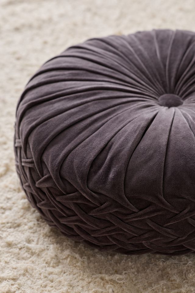Round Pintuck Velvet Floor Pillow #2