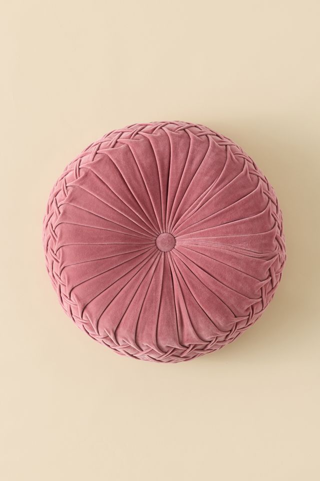 Round Pintuck Velvet Floor Pillow #1