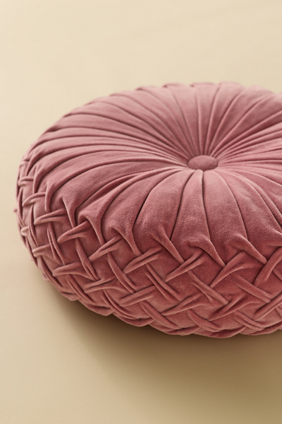 Round Pintuck Velvet Floor Pillow