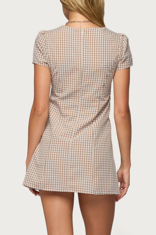 Edikted Arli Gingham Button Up Romper #2