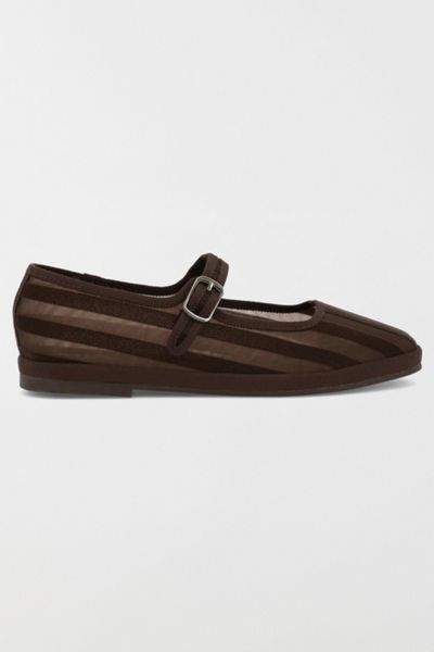 MIA Morocco Striped Mesh Mary Jane Flat