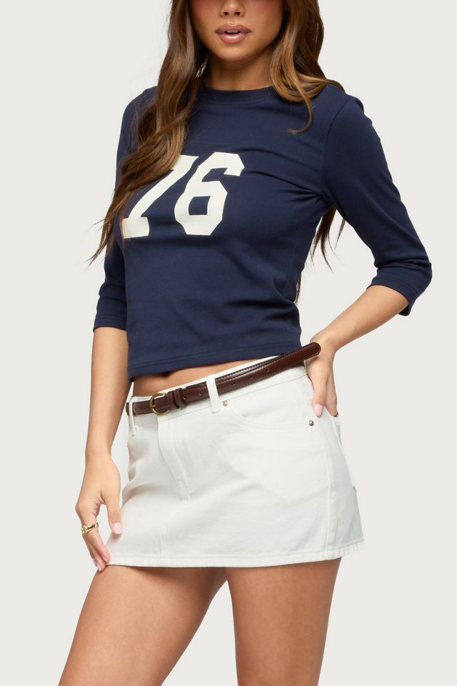 Edikted Spencer Low Rise Denim Micro Skirt #2
