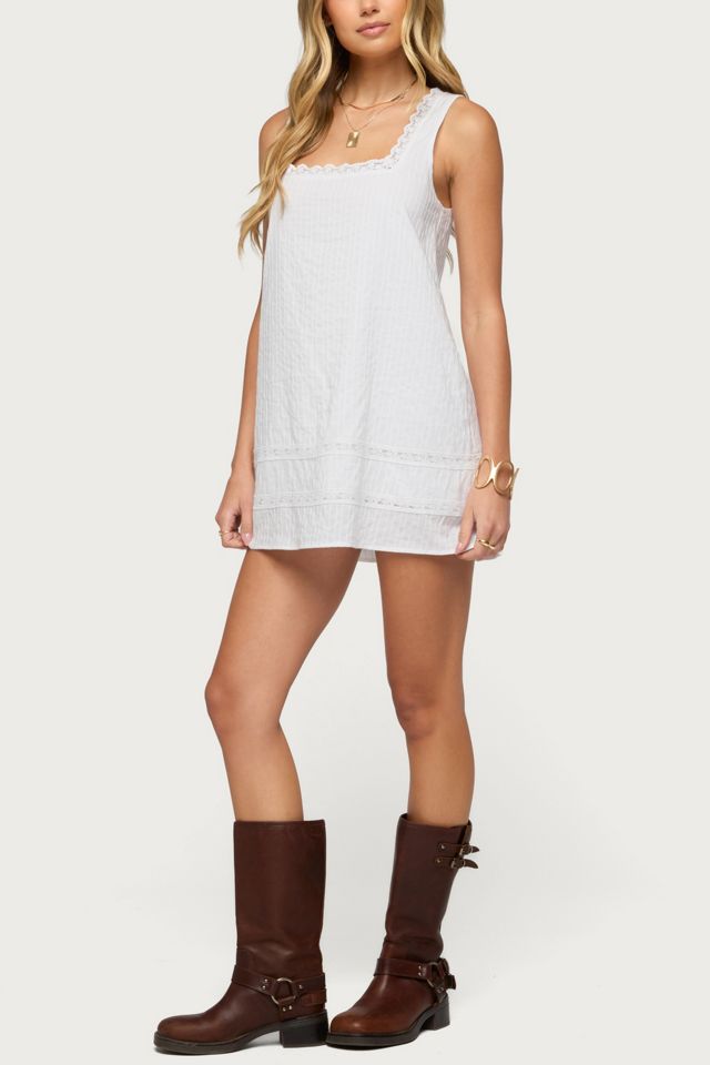 Edikted Doroh Lacey Striped Cotton Mini Dress #2