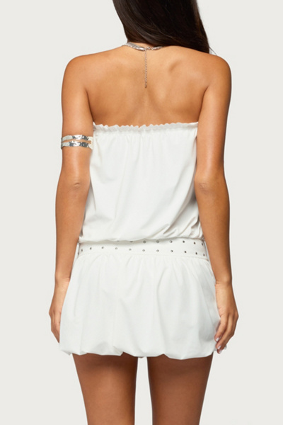 Edikted Layton Studded Strapless Bubble Mini Dress