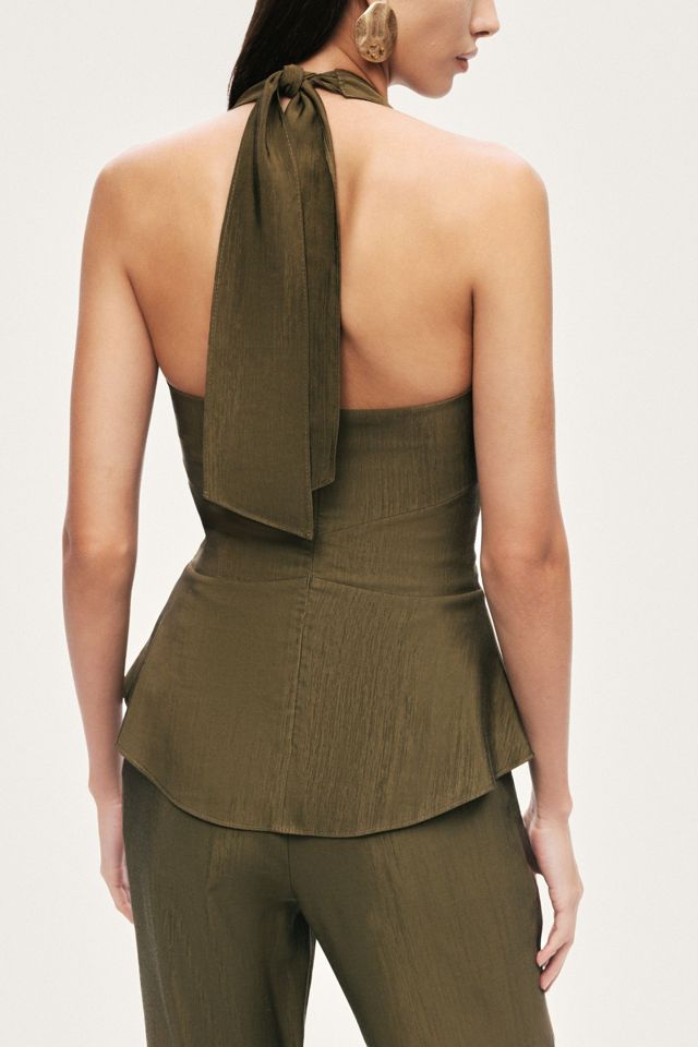 Nocturne Halter Neck Peplum Top #3