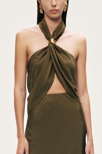 Nocturne Twist Halter Neck Top