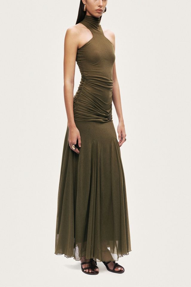 Nocturne Halter Neck Draped Maxi Dress #1