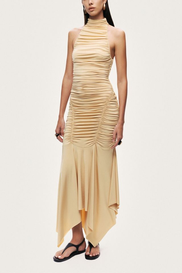 ruched halter dress Veronica Beard Izaren Halter Maxi Dress | Cactus main image 0
