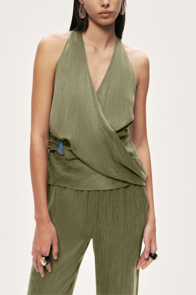 Nocturne Asymmetric Halter Wrap Top #3