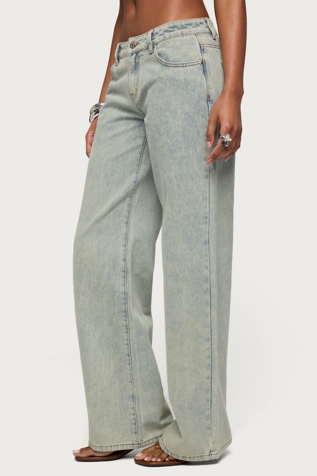 Edikted Tall Magda Acid Wash Low Rise Baggy Jean #3