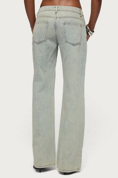 Edikted Tall Magda Acid Wash Low Rise Baggy Jean