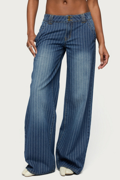 Edikted Tall Cory Striped Low Rise Baggy Jean | Urban Outfitters