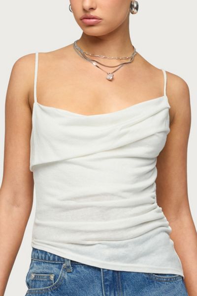 Edikted Asymmetric Cowl Neck Tank Top
