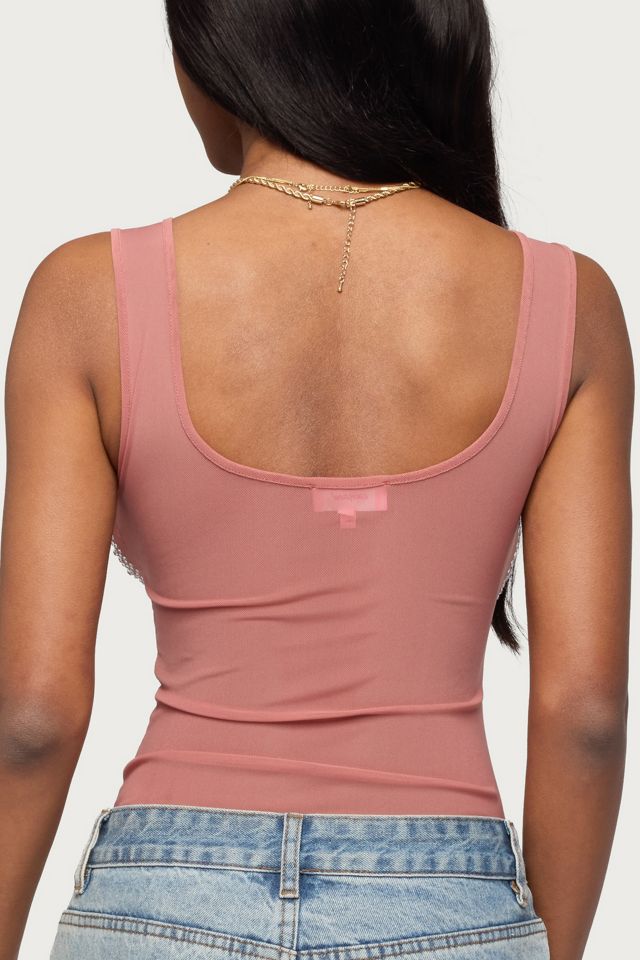 Edikted Angelita Rhinestone Sheer Mesh Bodysuit #4