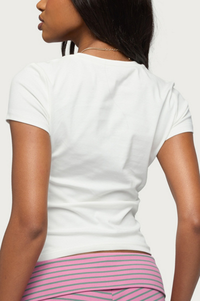 Edikted Ibiza Rhinestone T Shirt